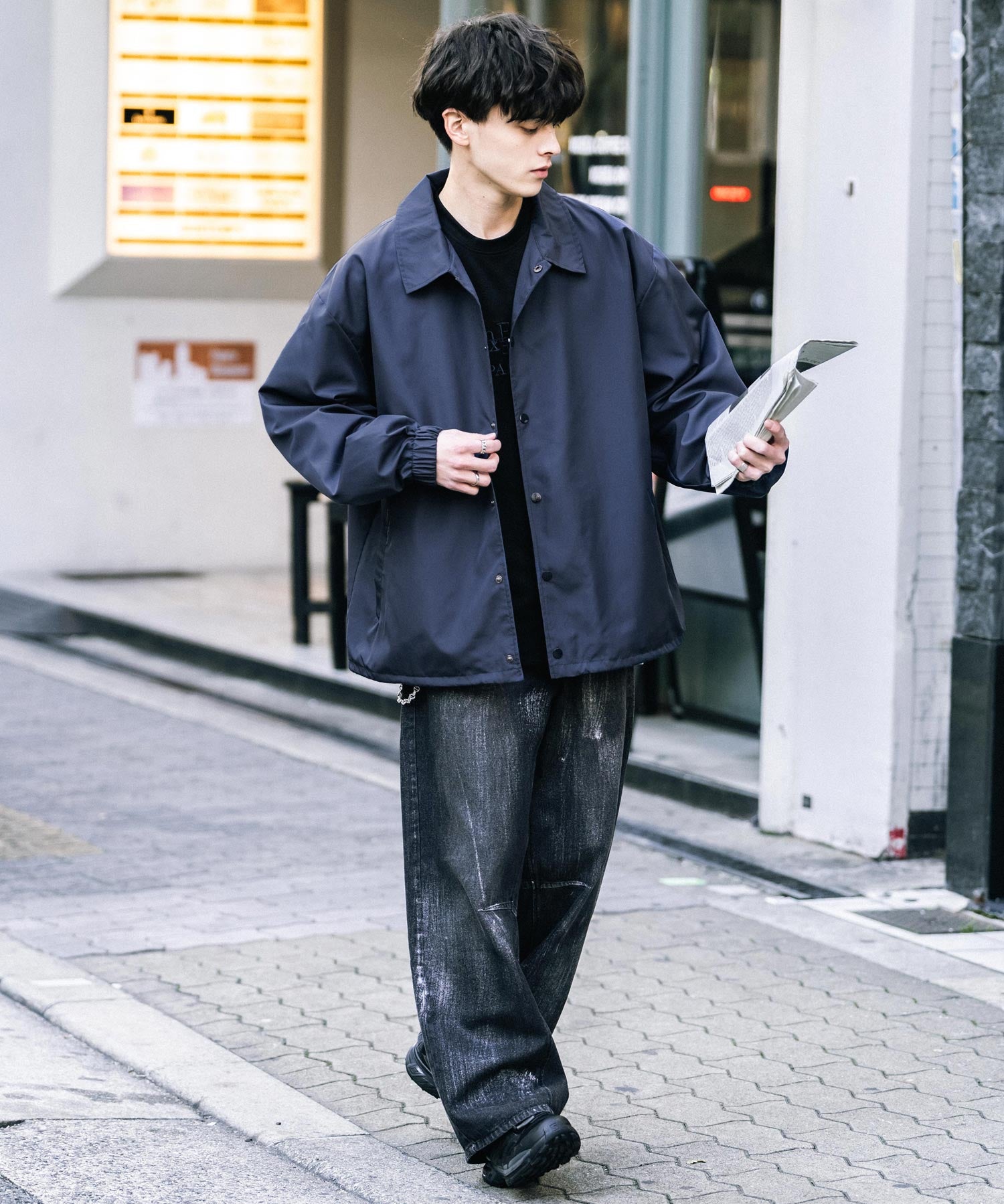 ポリDEWSPO オーバーサイズコーチジャケット