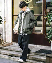 オーバーサイズ ポリDEWSPOショート丈ブルゾン スイングトップ