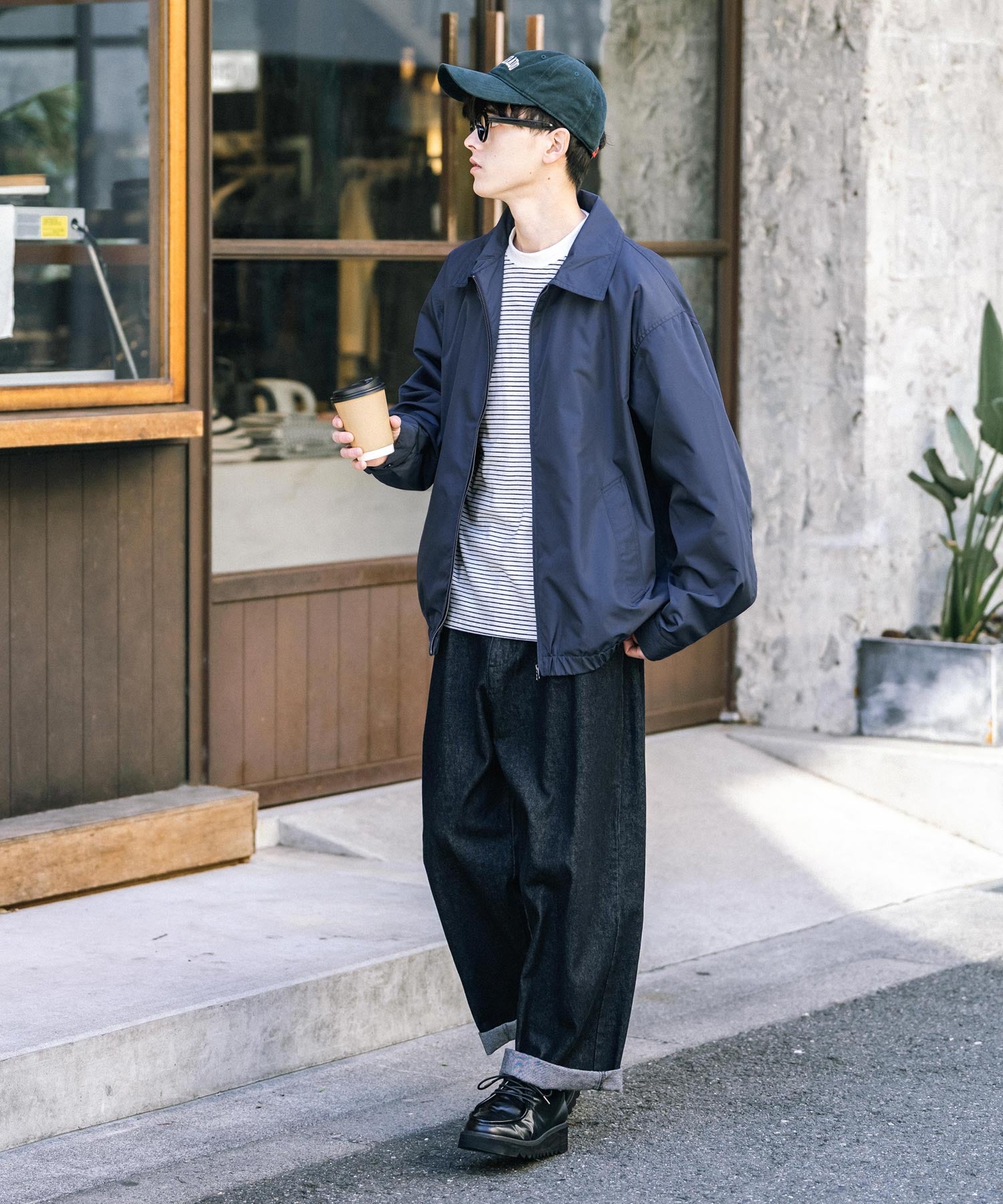 オーバーサイズ ポリDEWSPOショート丈ブルゾン スイングトップ