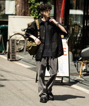 新色追加 オーバーサイズ 無地/チェック柄/ストライプ柄レギュラーカラー半袖シャツ 13977