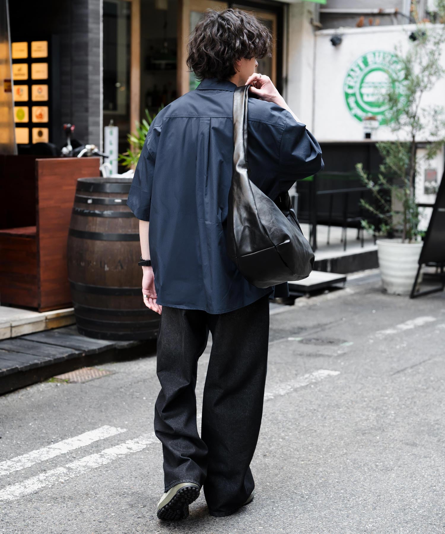 新色追加 オーバーサイズ 無地/チェック柄/ストライプ柄レギュラーカラー半袖シャツ 13977