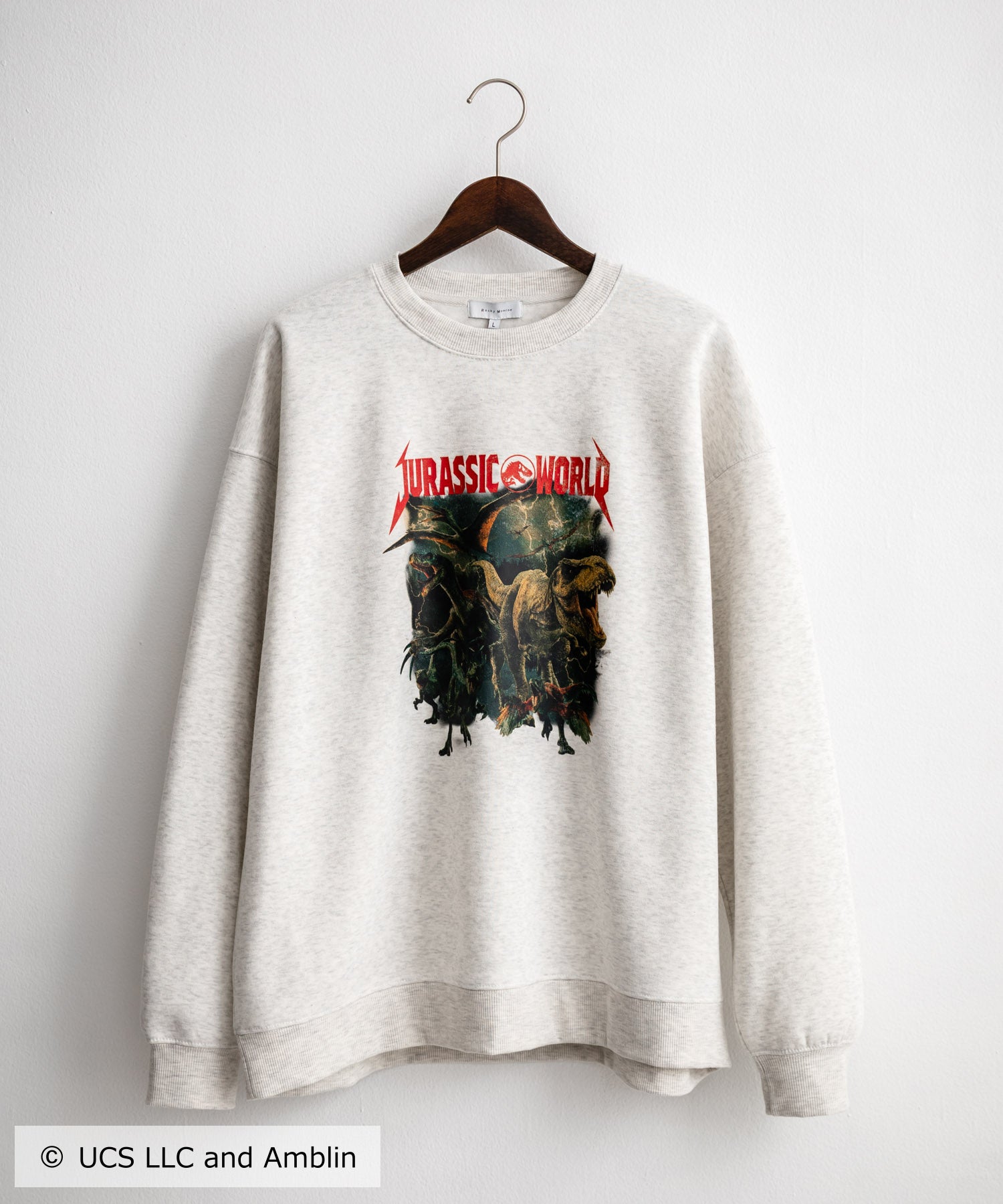 Universal City Studios LLC 別注コラボ オーバーサイズヴィンテージライクグラフィックプリント裏起毛スウェットトレーナー 15115