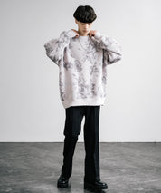 新色追加 フェザーヤーン オーバーサイズフラワー柄クルーネックニット 14031