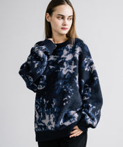 新色追加 フェザーヤーン オーバーサイズフラワー柄クルーネックニット 14031