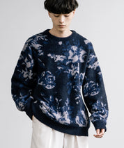 新色追加 フェザーヤーン オーバーサイズフラワー柄クルーネックニット 14031