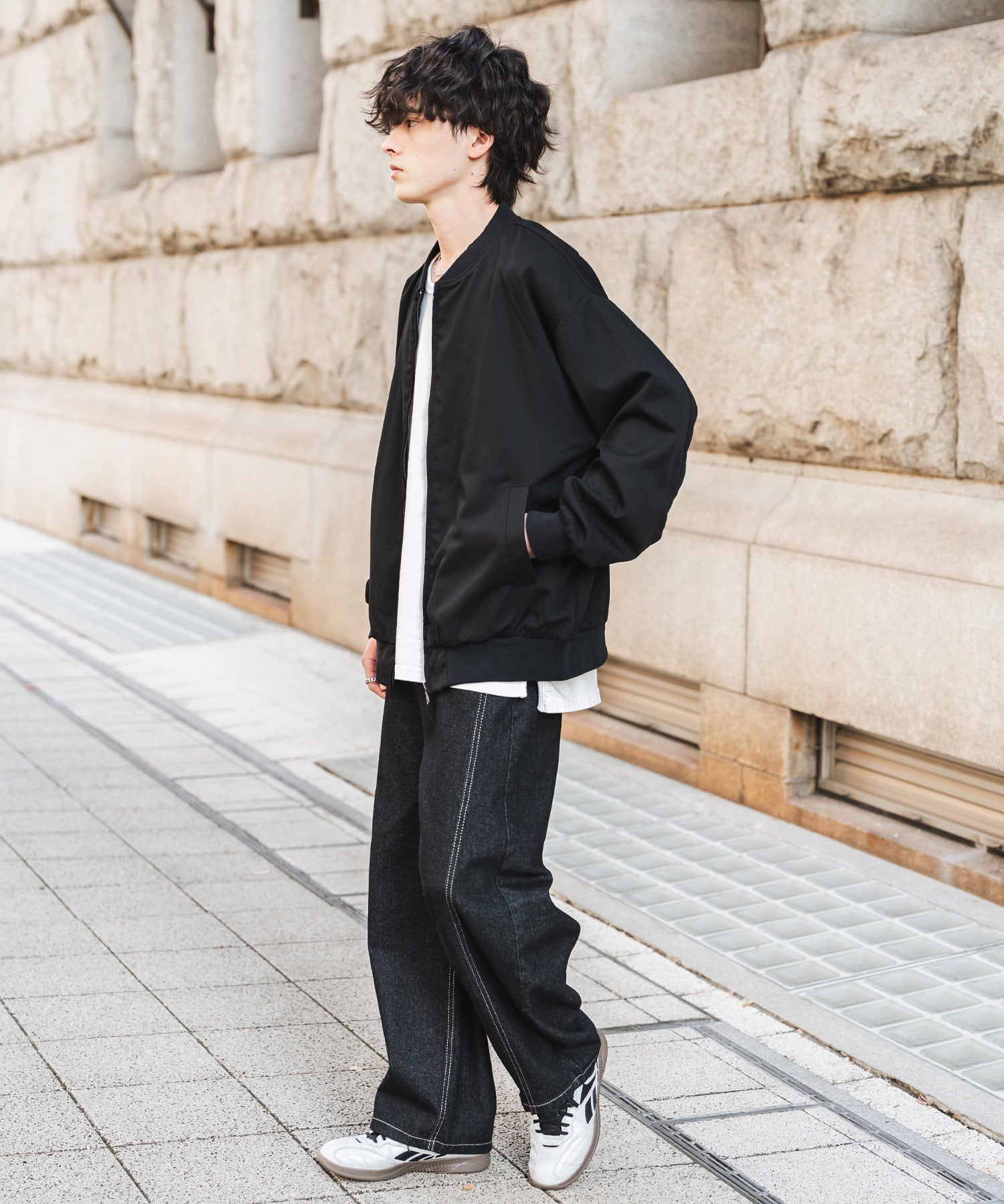 オーバーサイズ TRストレッチMA-1/ジップアップショートブルゾン 14119