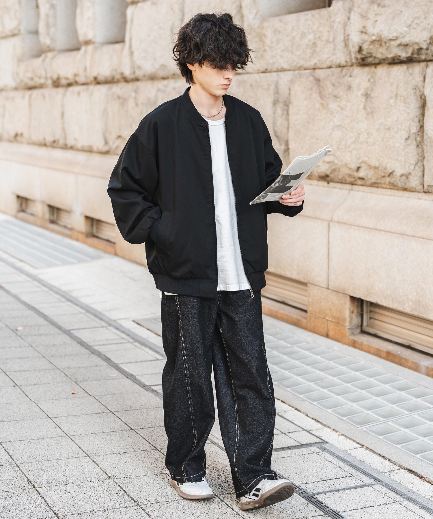 オーバーサイズ TRストレッチMA-1/ジップアップショートブルゾン 14119