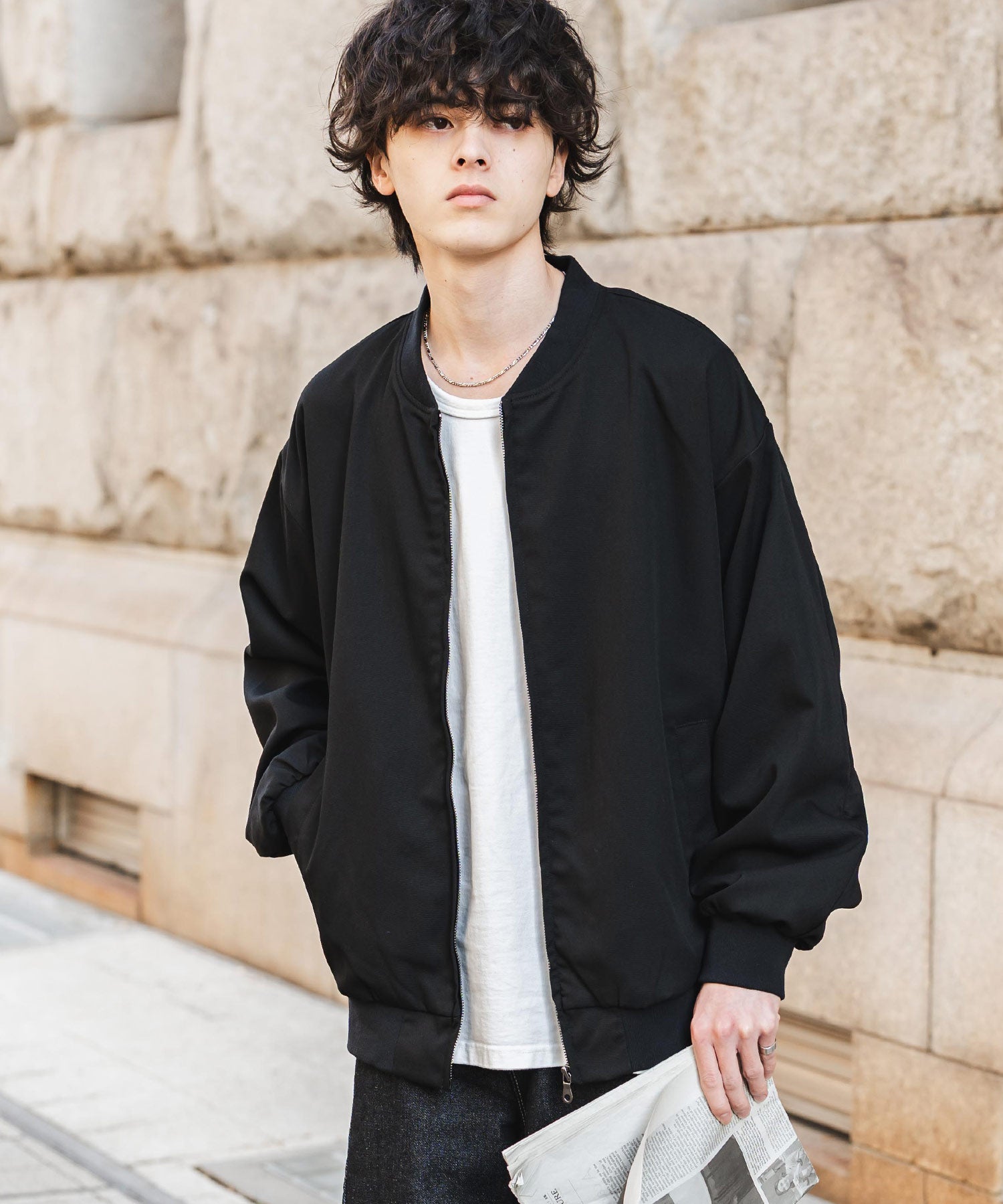 オーバーサイズ TRストレッチMA-1/ジップアップショートブルゾン 14119