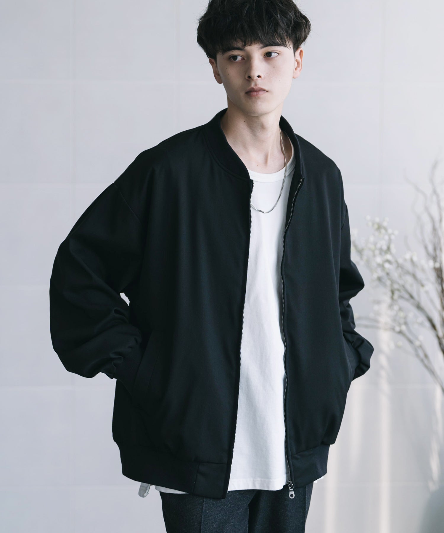 オーバーサイズ TRストレッチMA-1/ジップアップショートブルゾン 14119