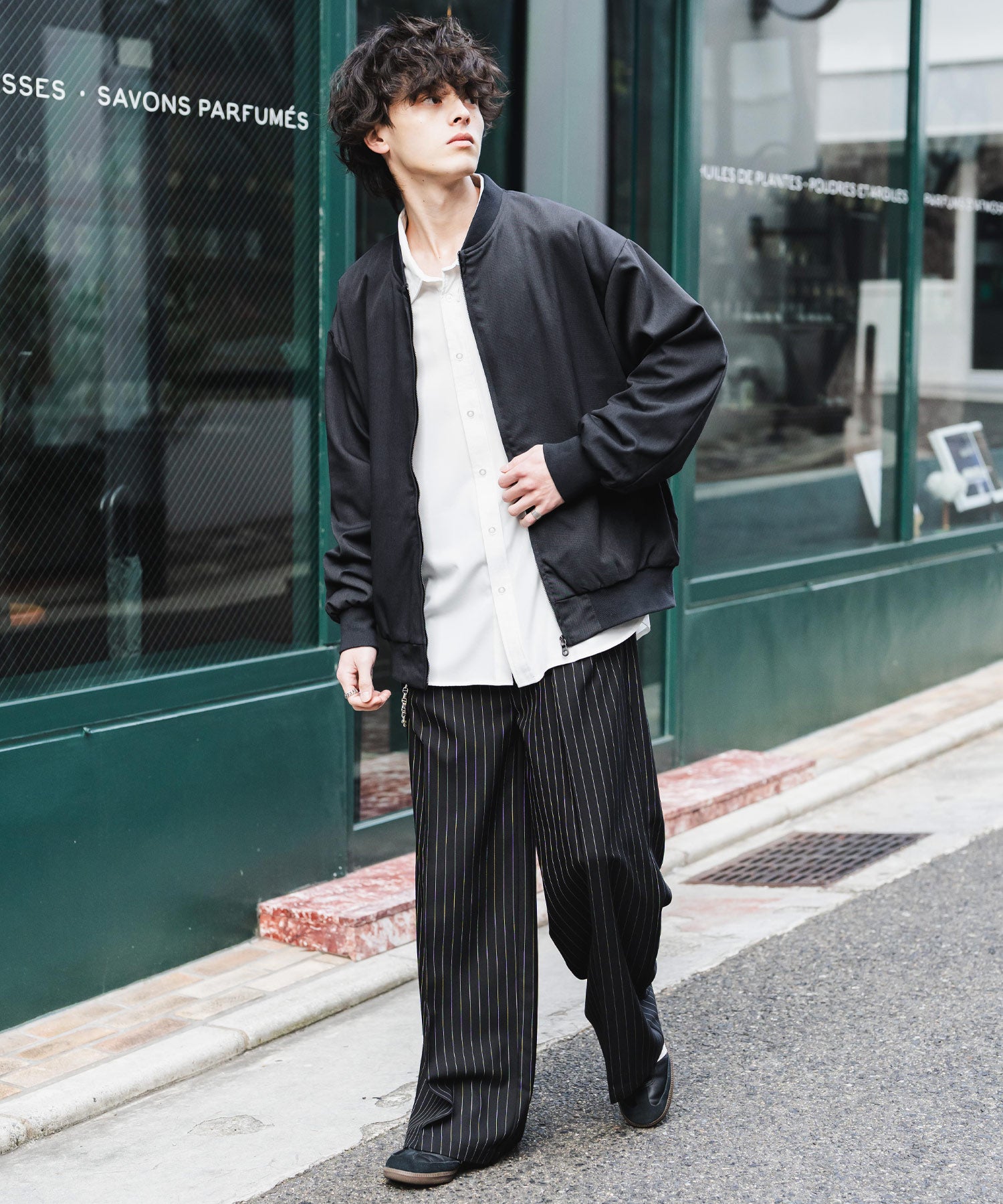 オーバーサイズ TRストレッチMA-1/ジップアップショートブルゾン 14119