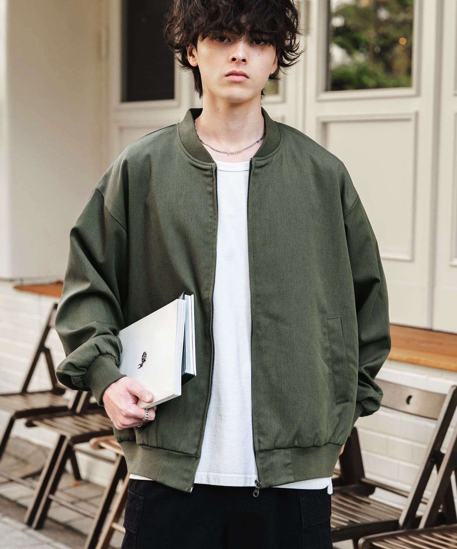 オーバーサイズ TRストレッチMA-1/ジップアップショートブルゾン 14119