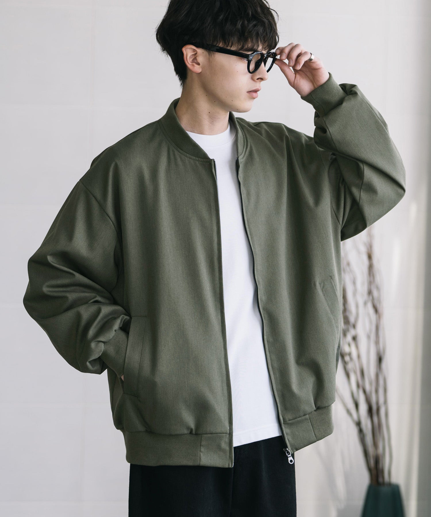 オーバーサイズ TRストレッチMA-1/ジップアップショートブルゾン 14119