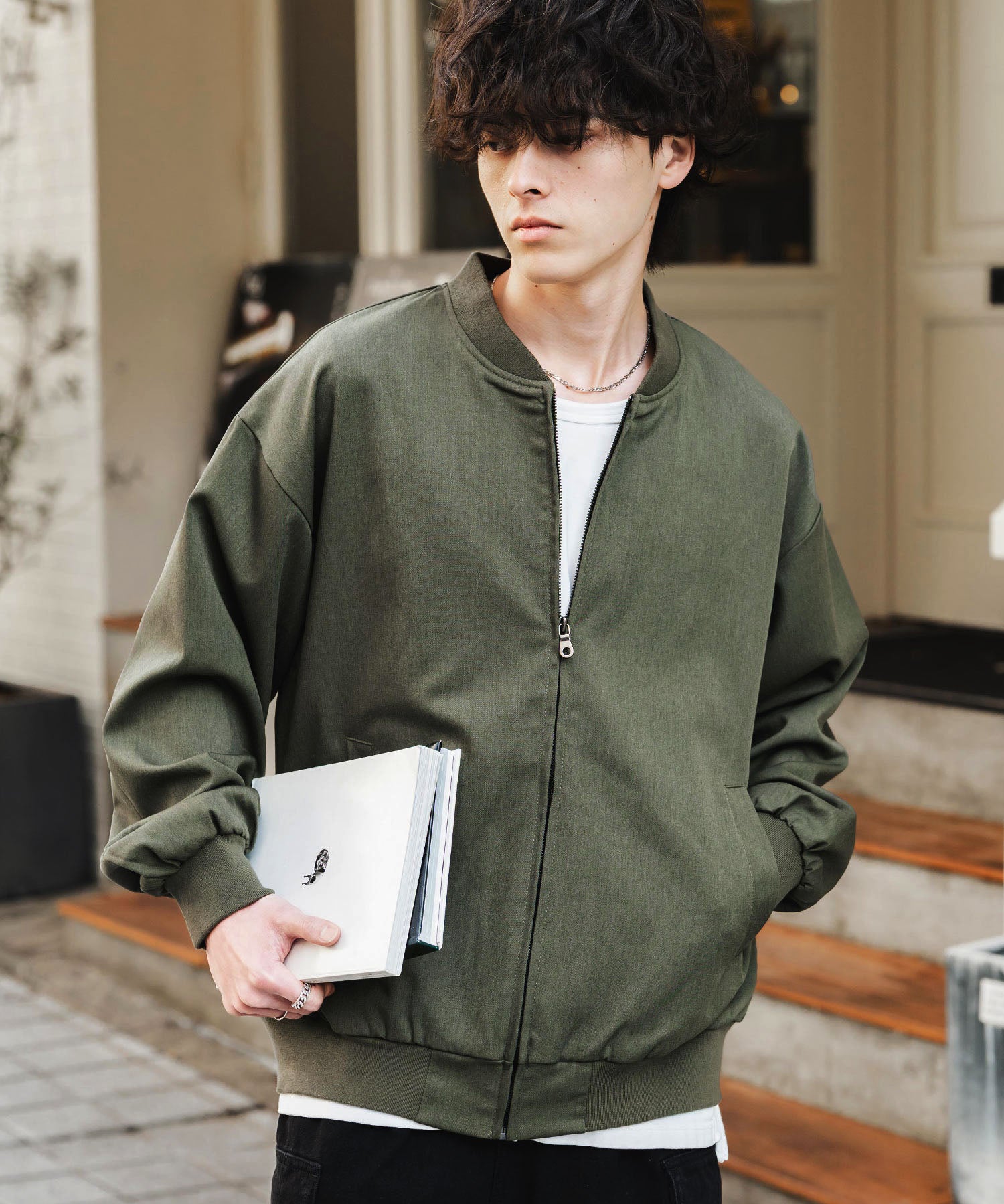 オーバーサイズ TRストレッチMA-1/ジップアップショートブルゾン 14119