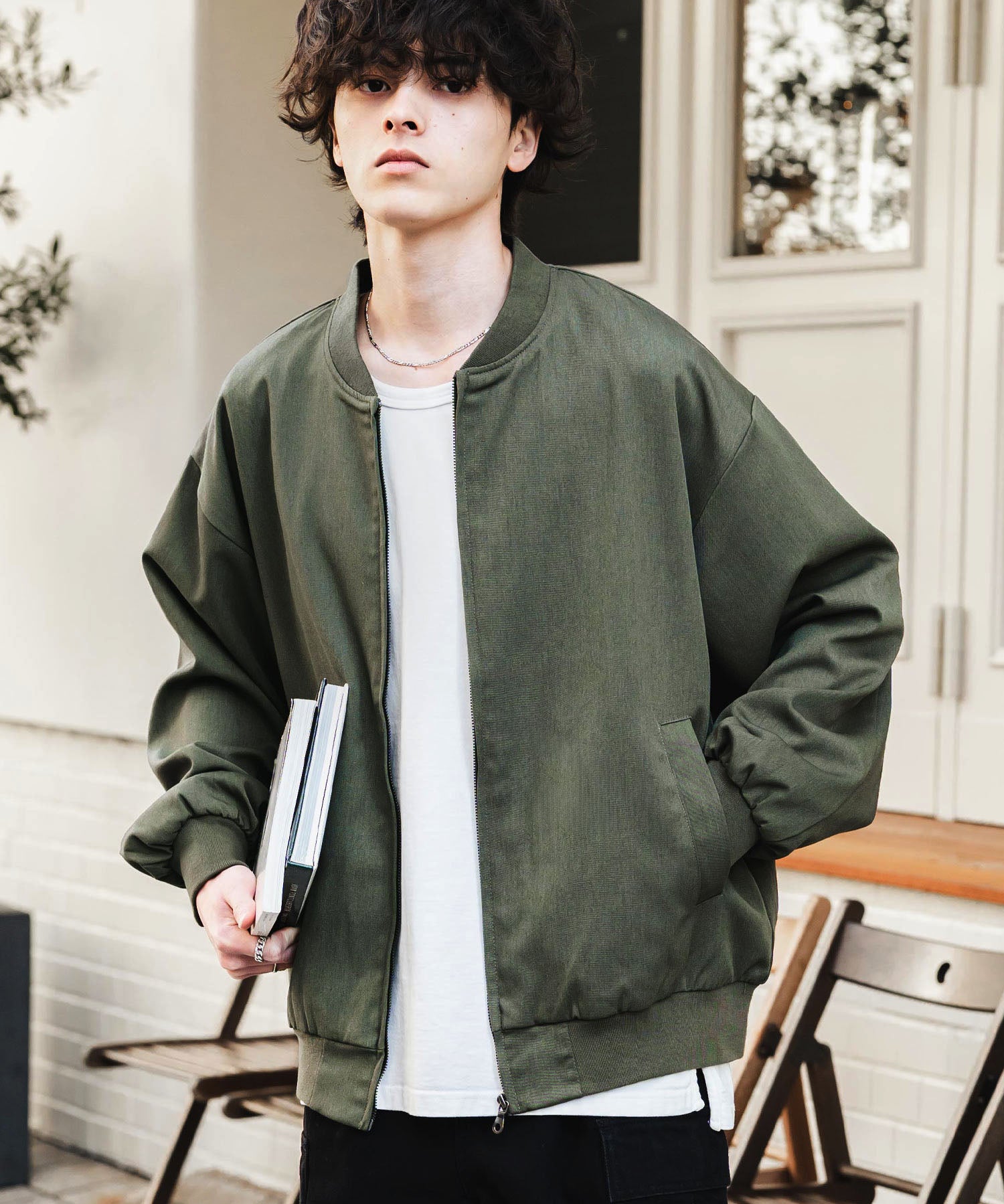 オーバーサイズ TRストレッチMA-1/ジップアップショートブルゾン 14119