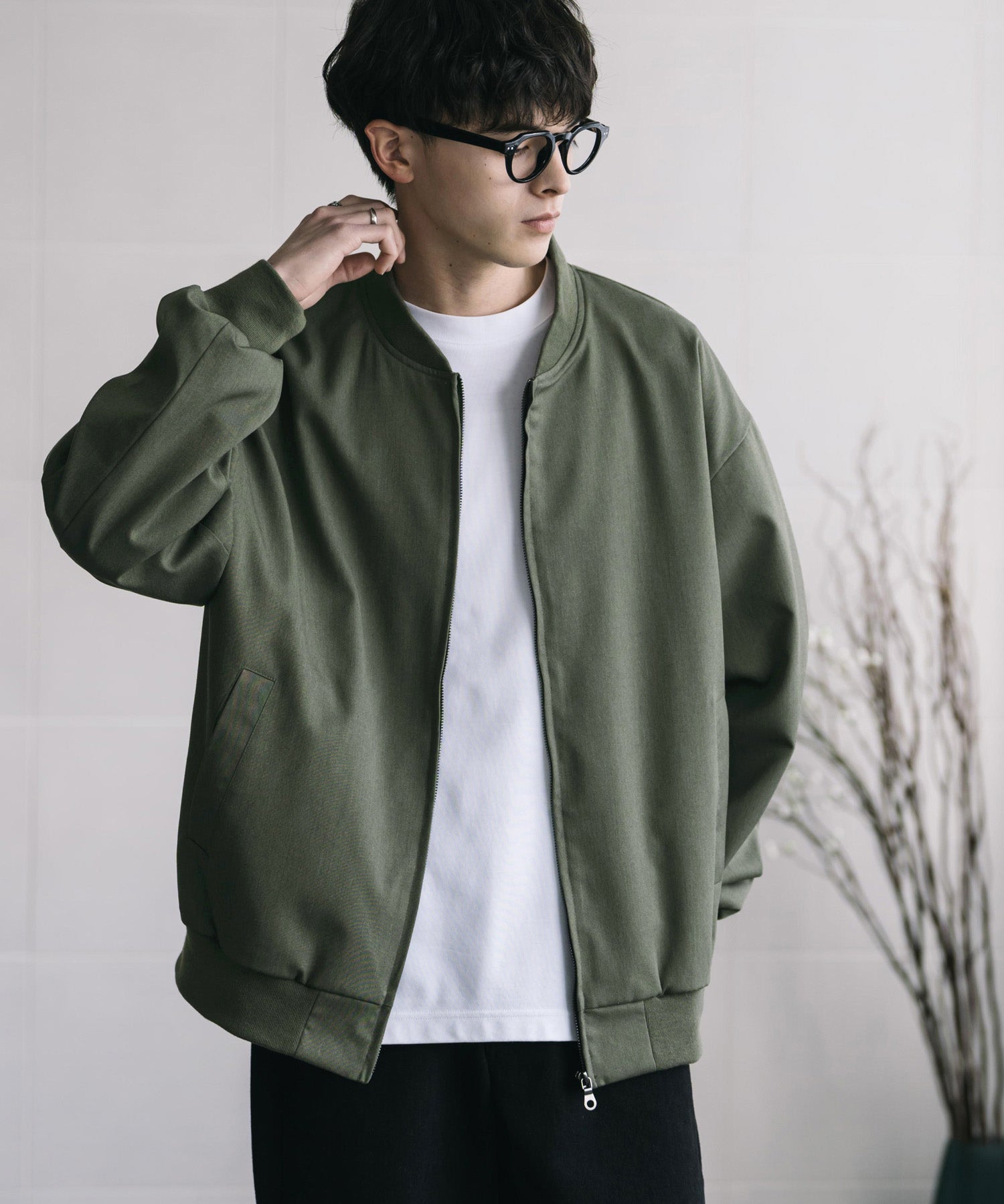 オーバーサイズ TRストレッチMA-1/ジップアップショートブルゾン 14119