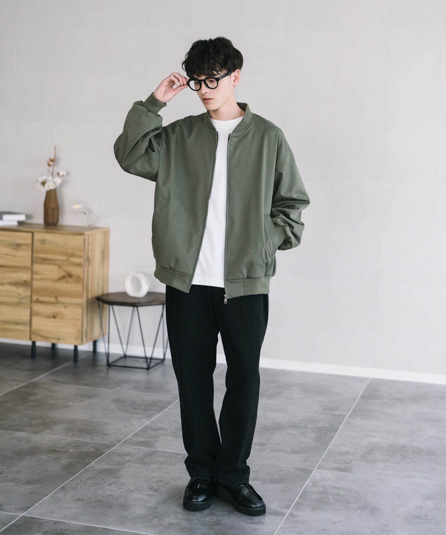 オーバーサイズ TRストレッチMA-1/ジップアップショートブルゾン 14119