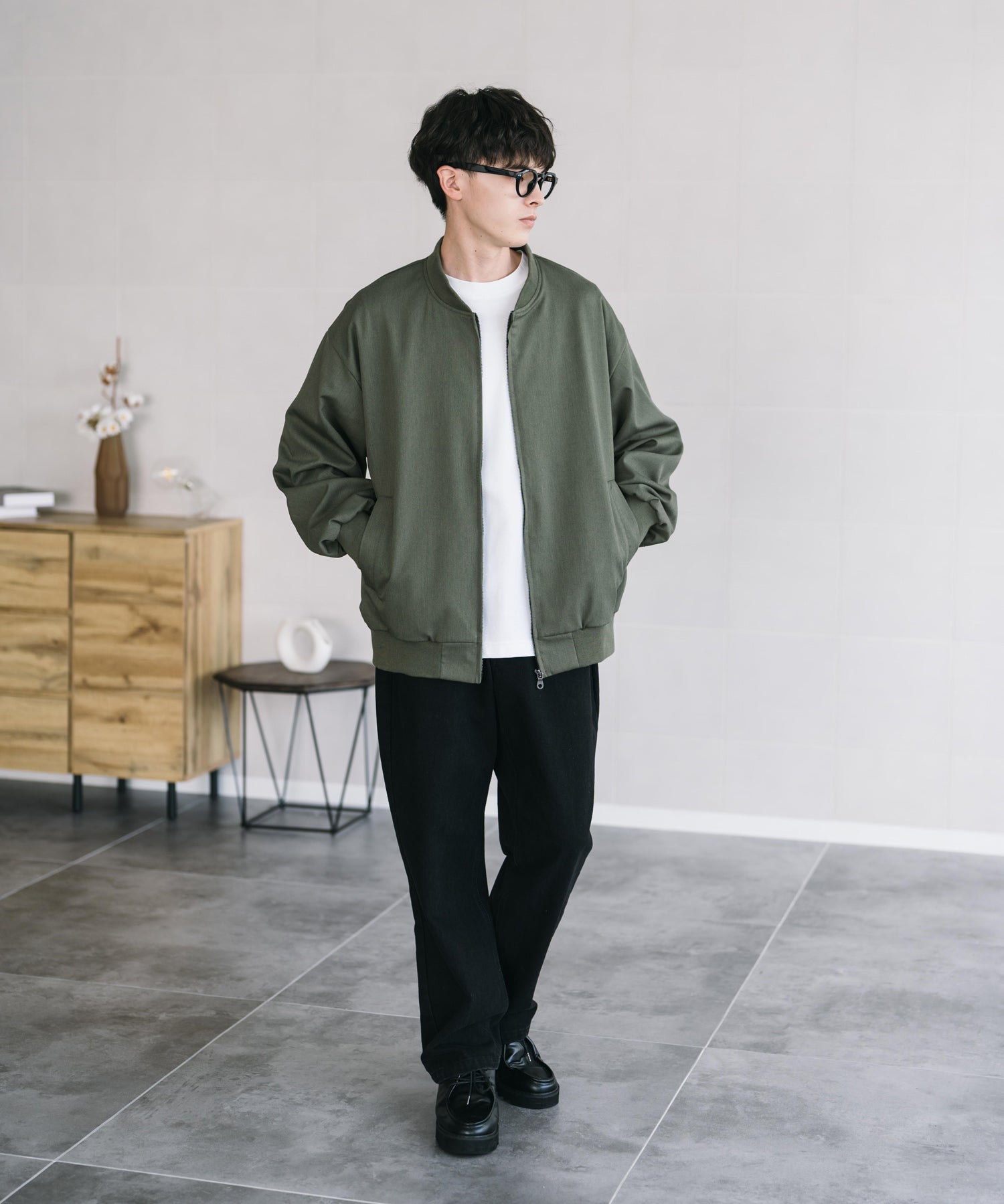 オーバーサイズ TRストレッチMA-1/ジップアップショートブルゾン 14119