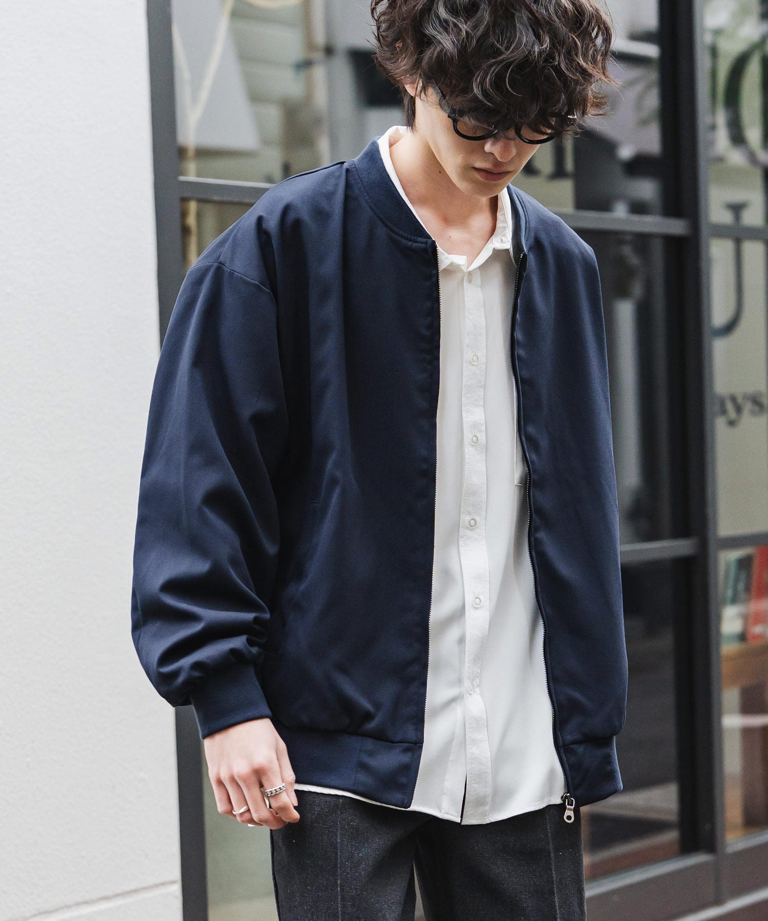 オーバーサイズ TRストレッチMA-1/ジップアップショートブルゾン 14119