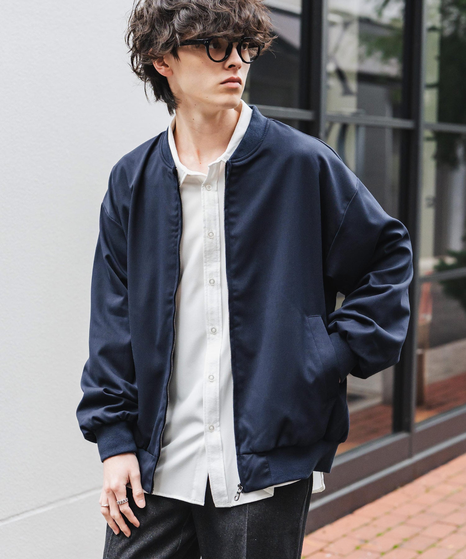 オーバーサイズ TRストレッチMA-1/ジップアップショートブルゾン 14119