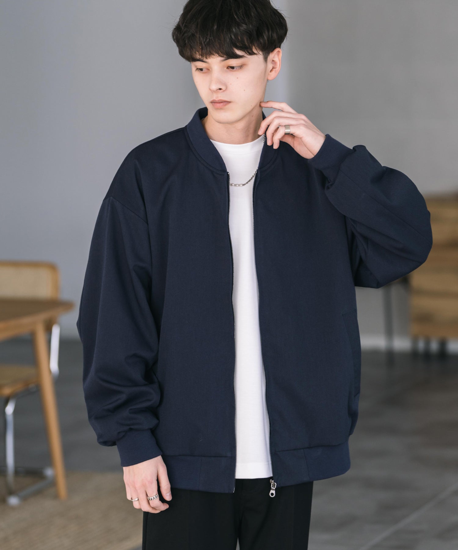 オーバーサイズ TRストレッチMA-1/ジップアップショートブルゾン 14119