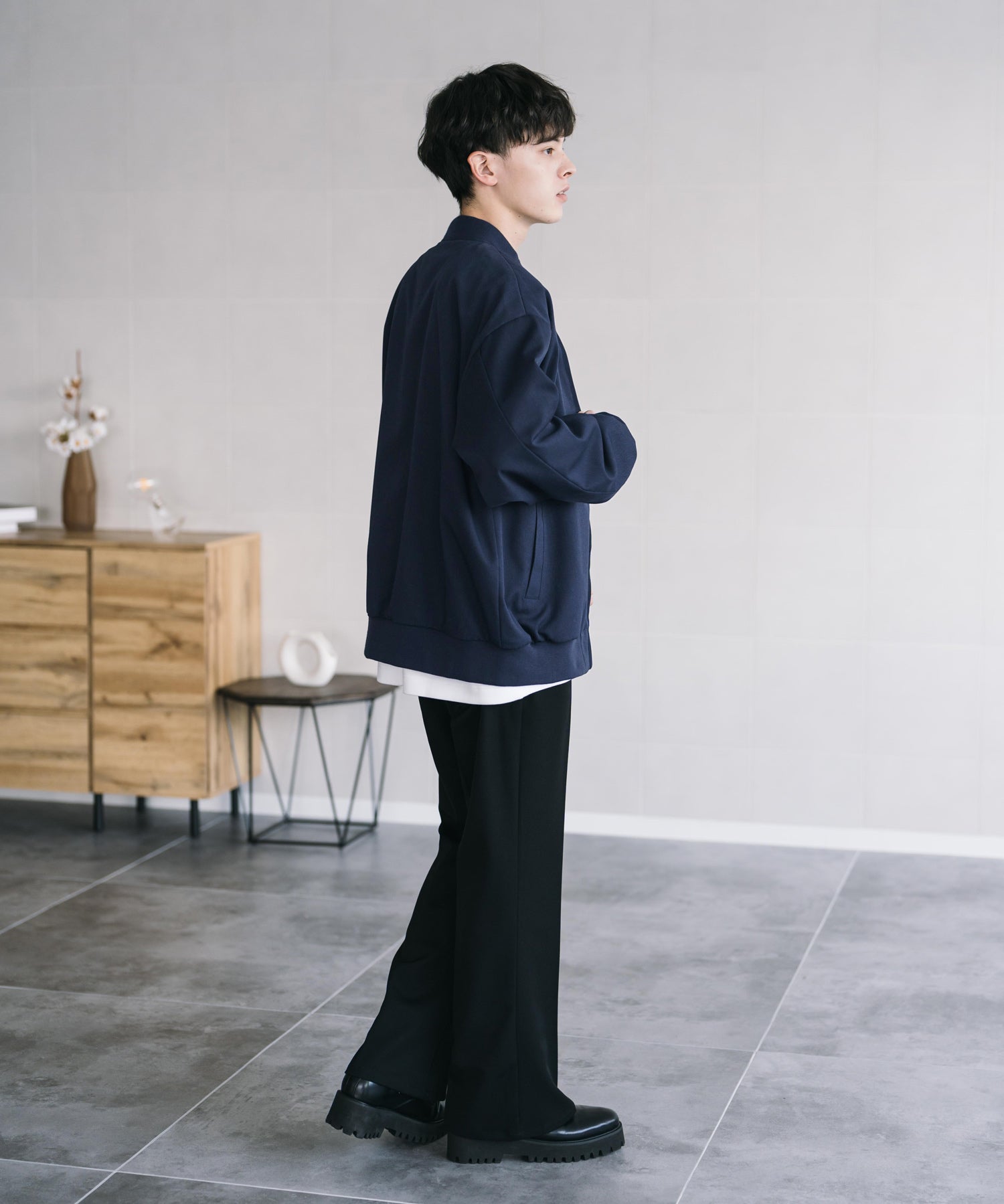 オーバーサイズ TRストレッチMA-1/ジップアップショートブルゾン 14119