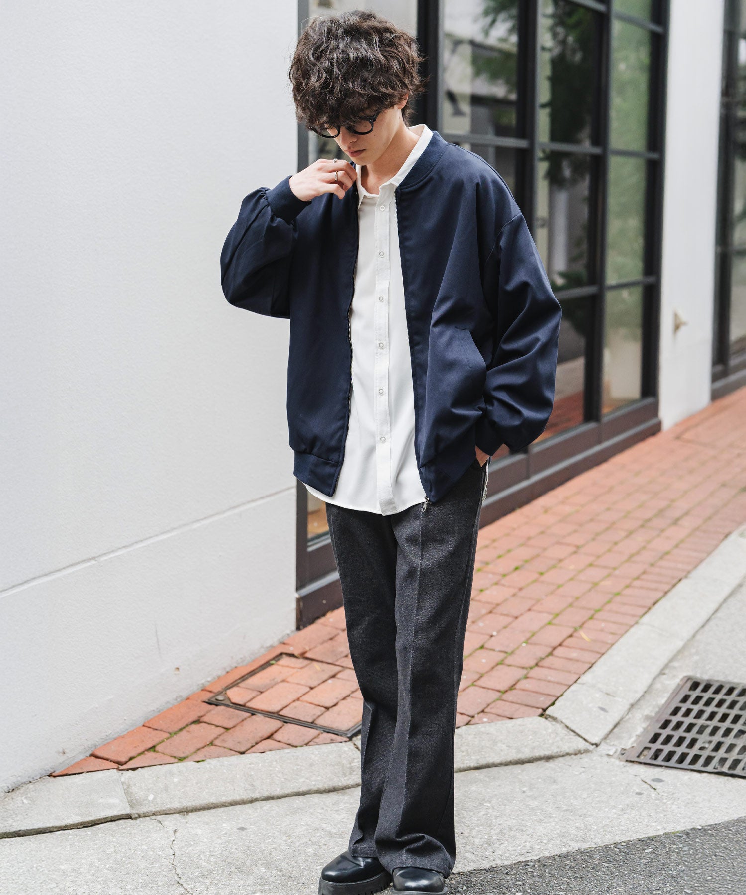 オーバーサイズ TRストレッチMA-1/ジップアップショートブルゾン 14119