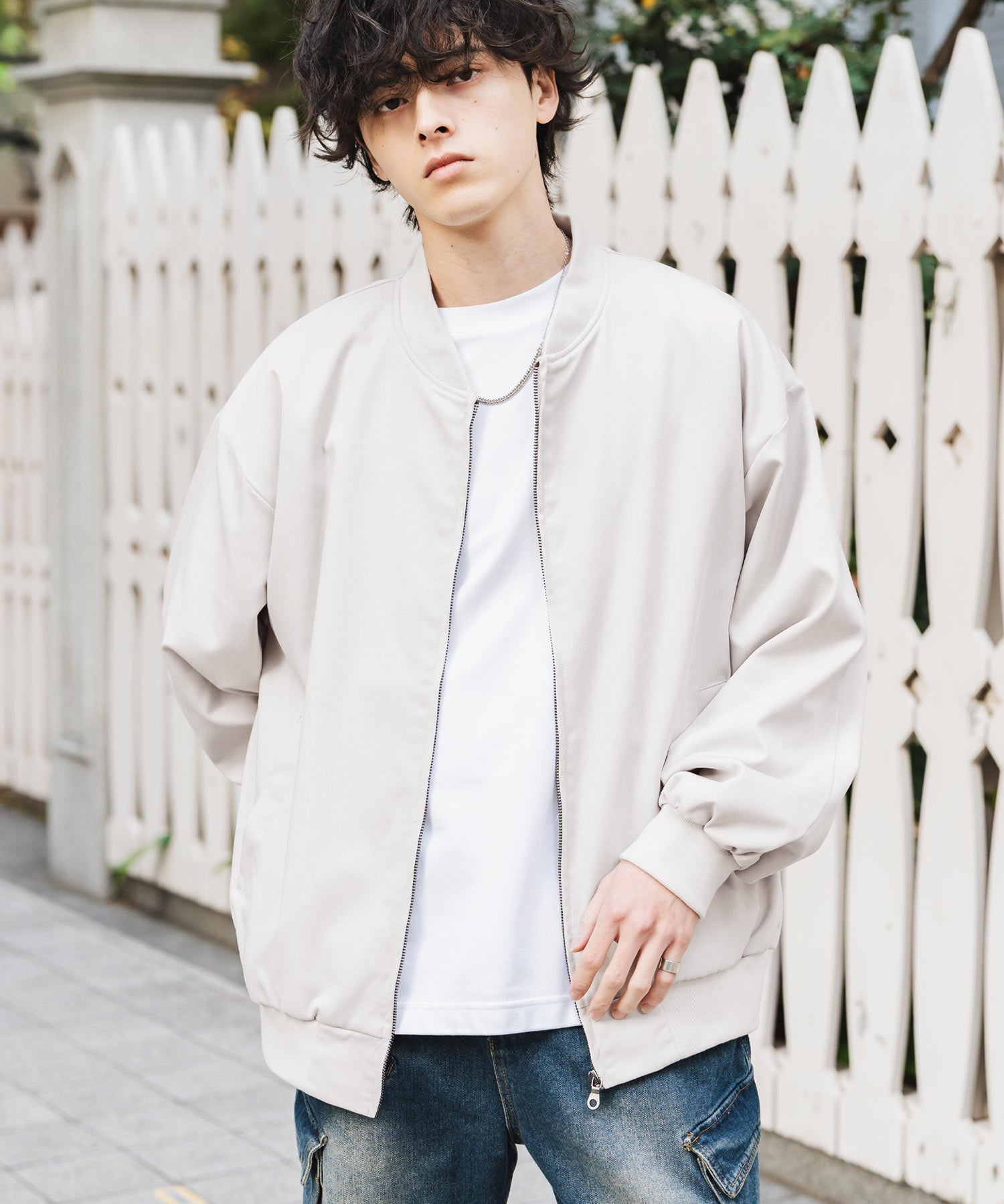 オーバーサイズ TRストレッチMA-1/ジップアップショートブルゾン 14119