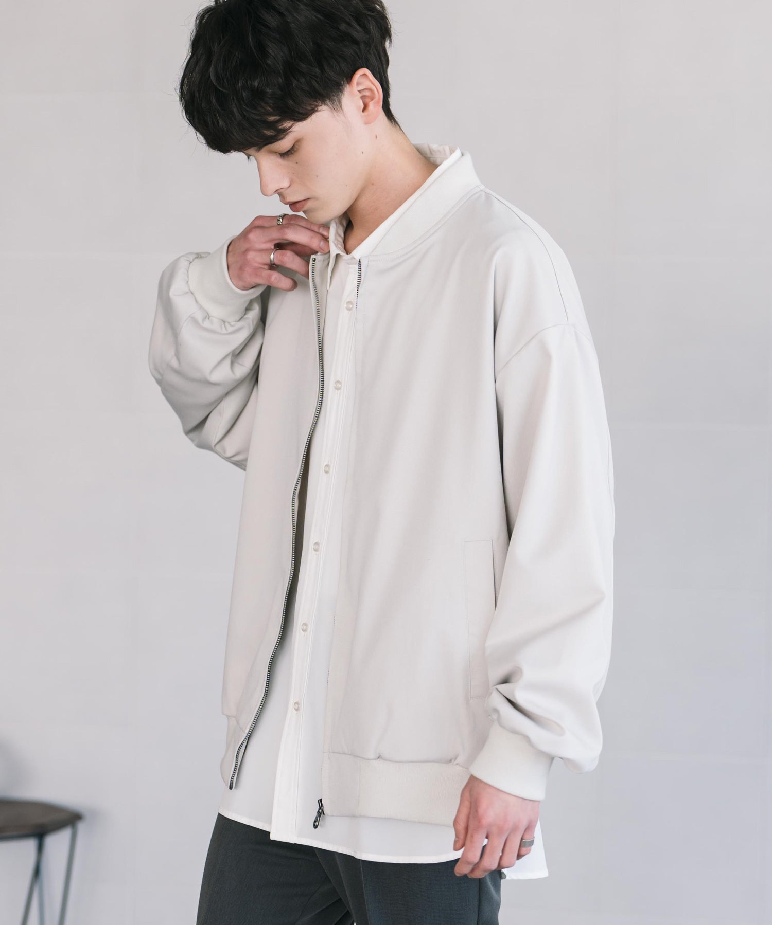 オーバーサイズ TRストレッチMA-1/ジップアップショートブルゾン 14119