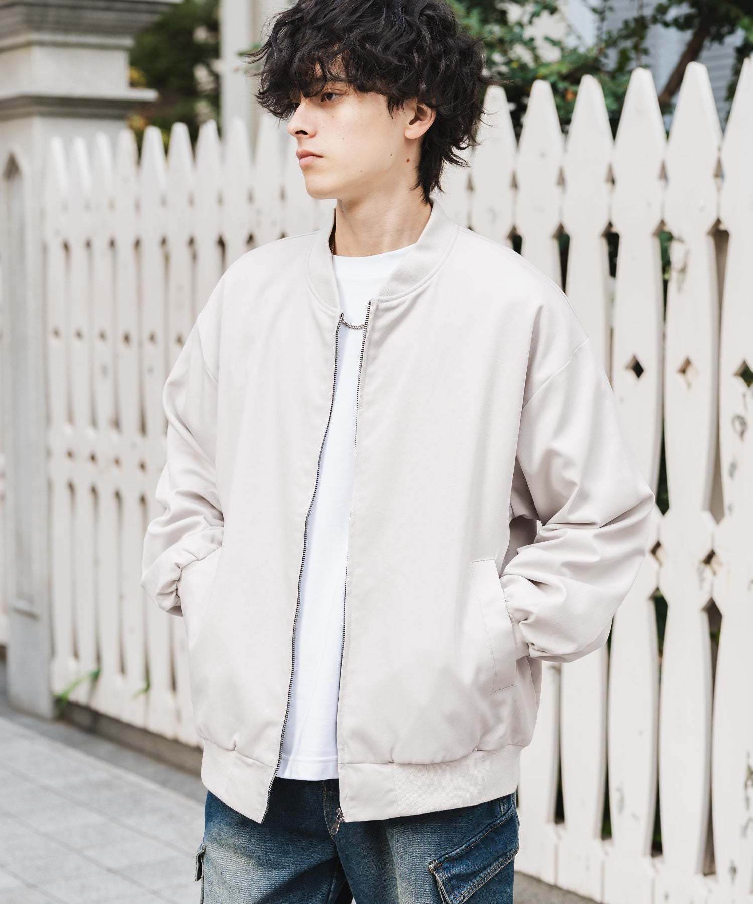 オーバーサイズ TRストレッチMA-1/ジップアップショートブルゾン 14119