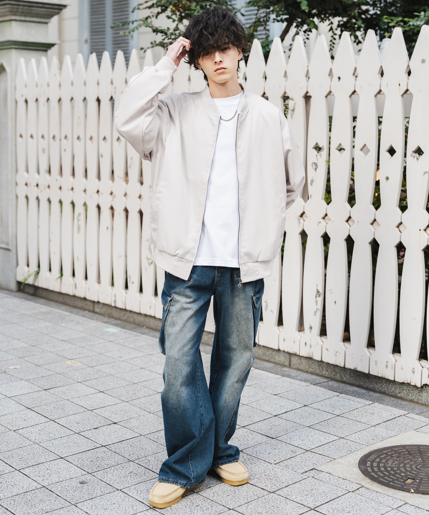 オーバーサイズ TRストレッチMA-1/ジップアップショートブルゾン 14119