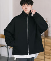 オーバーサイズTRストレッチスタンドカラージャケット ジップアップショートブルゾン 14120