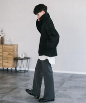 オーバーサイズTRストレッチスタンドカラージャケット ジップアップショートブルゾン 14120