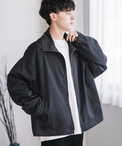 オーバーサイズTRストレッチスタンドカラージャケット ジップアップショートブルゾン 14120