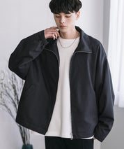 オーバーサイズTRストレッチスタンドカラージャケット ジップアップショートブルゾン 14120