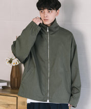 オーバーサイズTRストレッチスタンドカラージャケット ジップアップショートブルゾン 14120