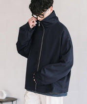 オーバーサイズTRストレッチスタンドカラージャケット ジップアップショートブルゾン 14120