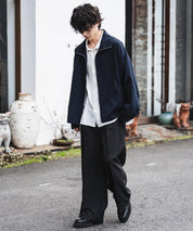 オーバーサイズTRストレッチスタンドカラージャケット ジップアップショートブルゾン 14120