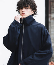 オーバーサイズTRストレッチスタンドカラージャケット ジップアップショートブルゾン 14120