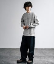 新色追加 Upscape Audience アップスケープオーディエンス 日本製 国産 ウールビックワッフルクルーネックニットソー AUD6570 14125