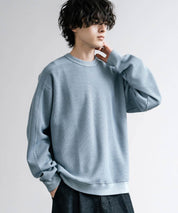新色追加 Upscape Audience アップスケープオーディエンス 日本製 国産 ウールビックワッフルクルーネックニットソー AUD6570 14125
