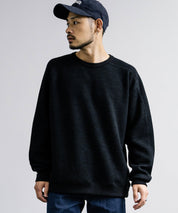 新色追加 Upscape Audience アップスケープオーディエンス 日本製 国産 ウールビックワッフルクルーネックニットソー AUD6570 14125