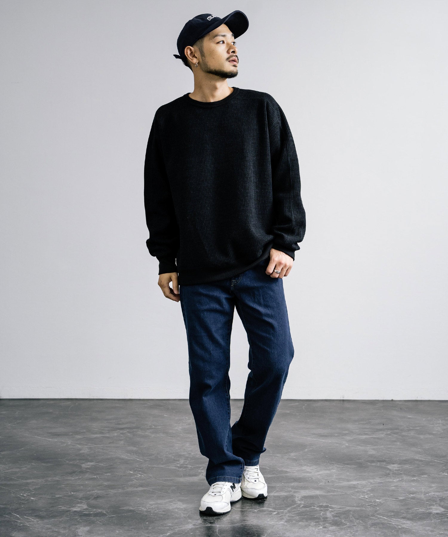 新色追加 Upscape Audience アップスケープオーディエンス 日本製 国産 ウールビックワッフルクルーネックニットソー AUD6570 14125