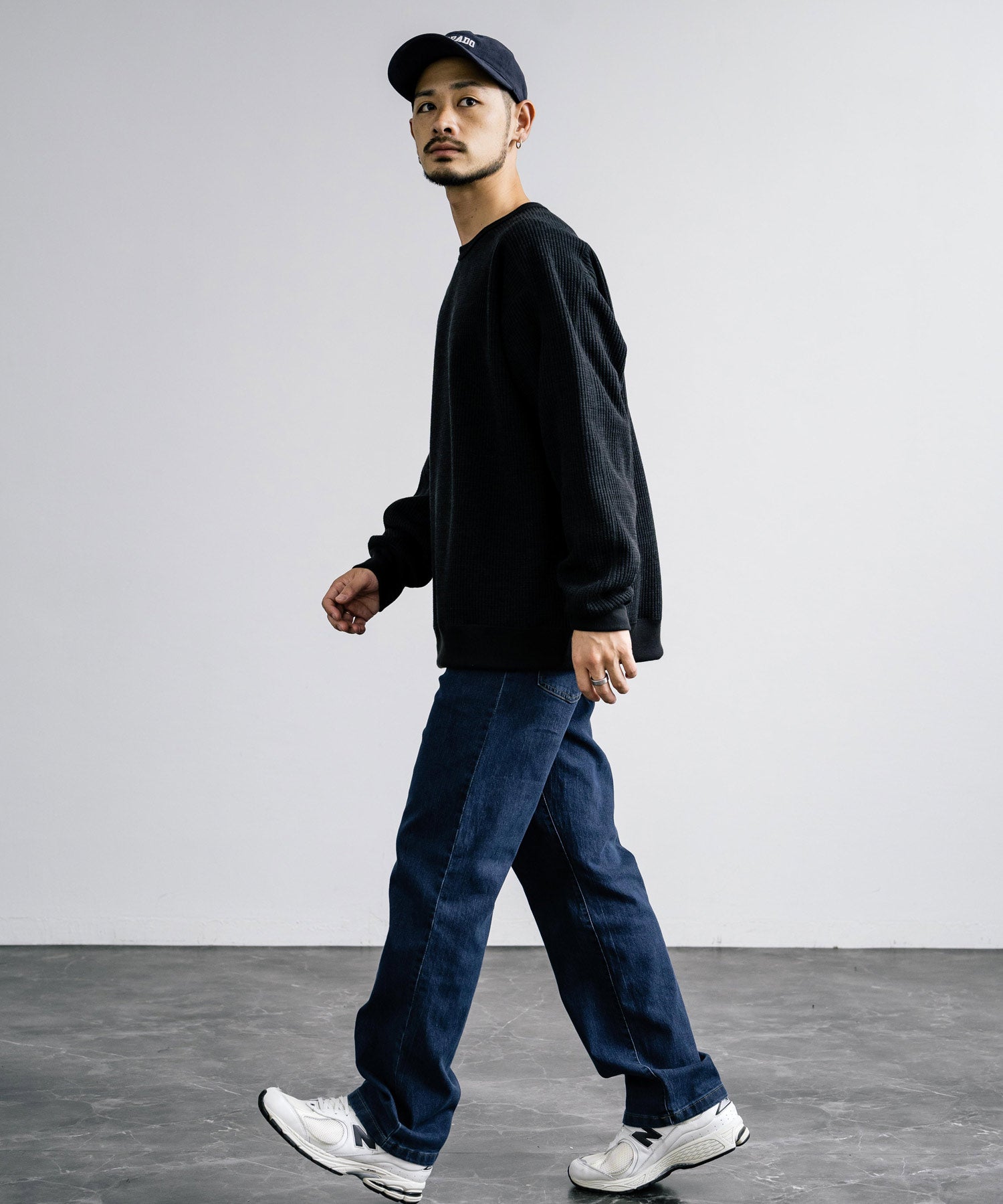 新色追加 Upscape Audience アップスケープオーディエンス 日本製 国産 ウールビックワッフルクルーネックニットソー AUD6570 14125