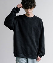 新色追加 Upscape Audience アップスケープオーディエンス 日本製 国産 ウールビックワッフルクルーネックニットソー AUD6570 14125