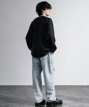 新色追加 Upscape Audience アップスケープオーディエンス 日本製 国産 ウールビックワッフルクルーネックニットソー AUD6570 14125
