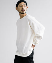 新色追加 Upscape Audience アップスケープオーディエンス 日本製 国産 ウールビックワッフルクルーネックニットソー AUD6570 14125