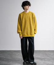 新色追加 Upscape Audience アップスケープオーディエンス 日本製 国産 ウールビックワッフルクルーネックニットソー AUD6570 14125