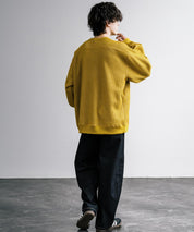 新色追加 Upscape Audience アップスケープオーディエンス 日本製 国産 ウールビックワッフルクルーネックニットソー AUD6570 14125