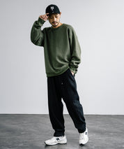 新色追加 Upscape Audience アップスケープオーディエンス 日本製 国産 ウールビックワッフルクルーネックニットソー AUD6570 14125