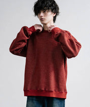 新色追加 Upscape Audience アップスケープオーディエンス 日本製 国産 ウールビックワッフルクルーネックニットソー AUD6570 14125